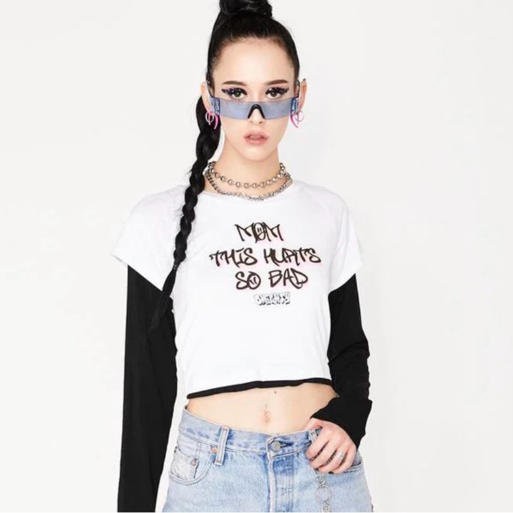 😇 O’MIGHTY Mom this Hurts so bad crop long sleeve tee😇
